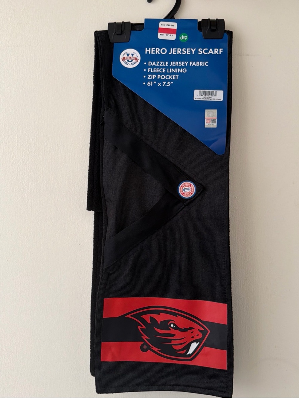 Little Earth Oregon State Beavers Football Jersey Scarf 61”x7.5” Black NCAA